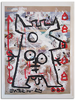 untitled (acrylic & collage on newsprint)